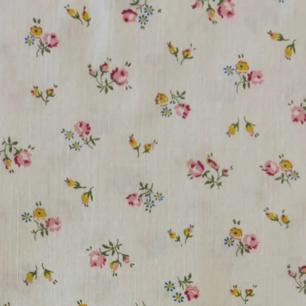 Vintage Hand Crafted Duvet Cover Antique Rose Cottagecore Floral Pink Blue White